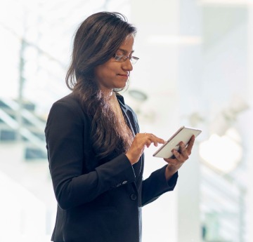 Woman with ipad