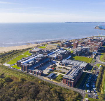 Arial view of the Bay Campus