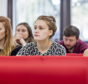 Student in a lecture in the School of Law