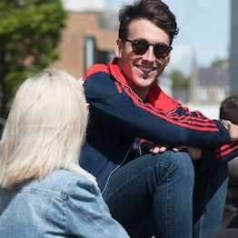 Two students on Singleton Campus