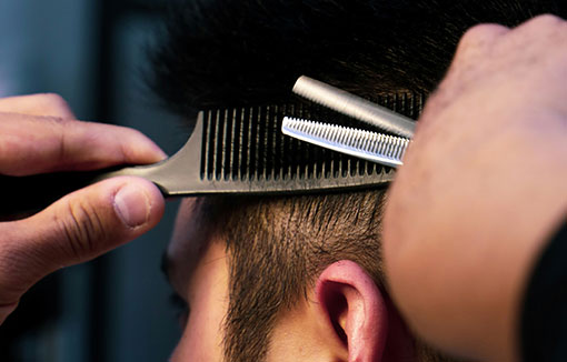 A person getting a haircut