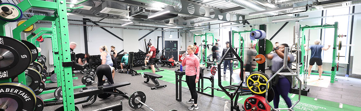 A group of students working out in the University gym