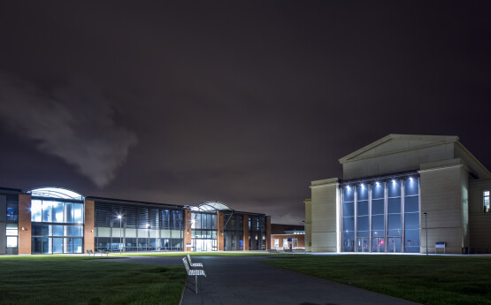 Engineering building at night