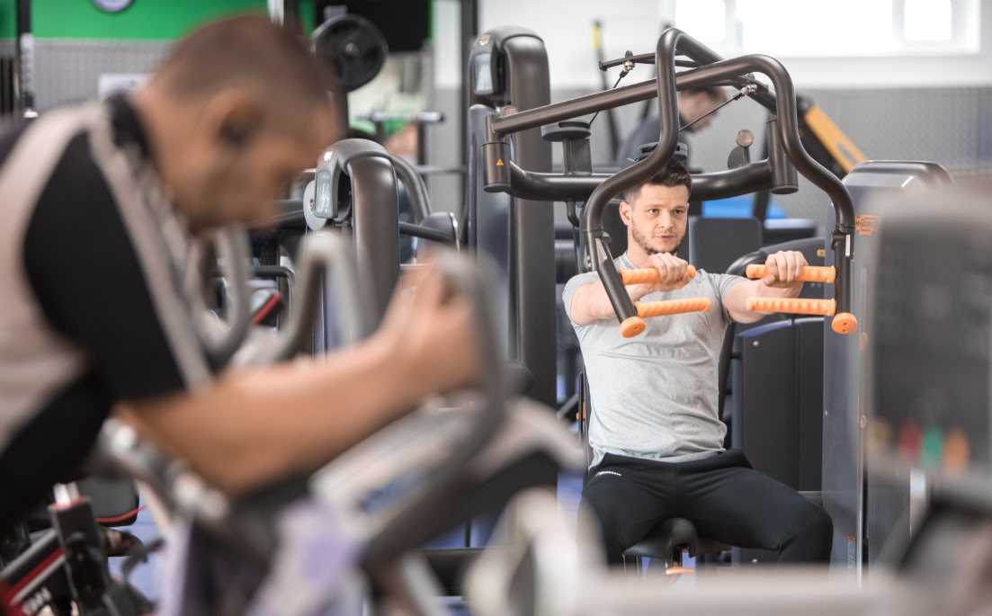 A man using an exercise machine