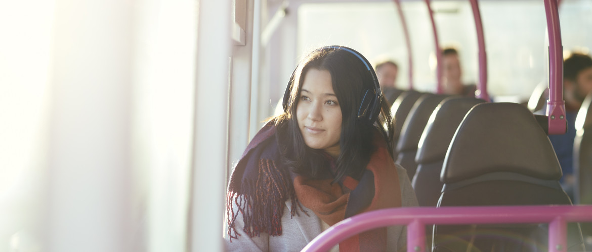 Student on the bus