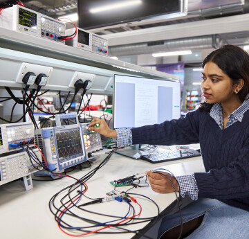 student in lab 