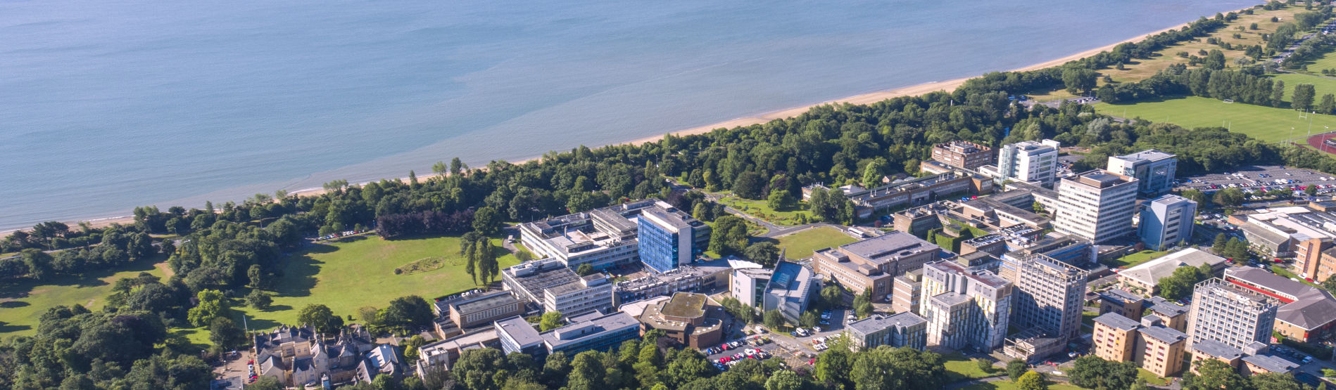 swansea university singleton campus arial view