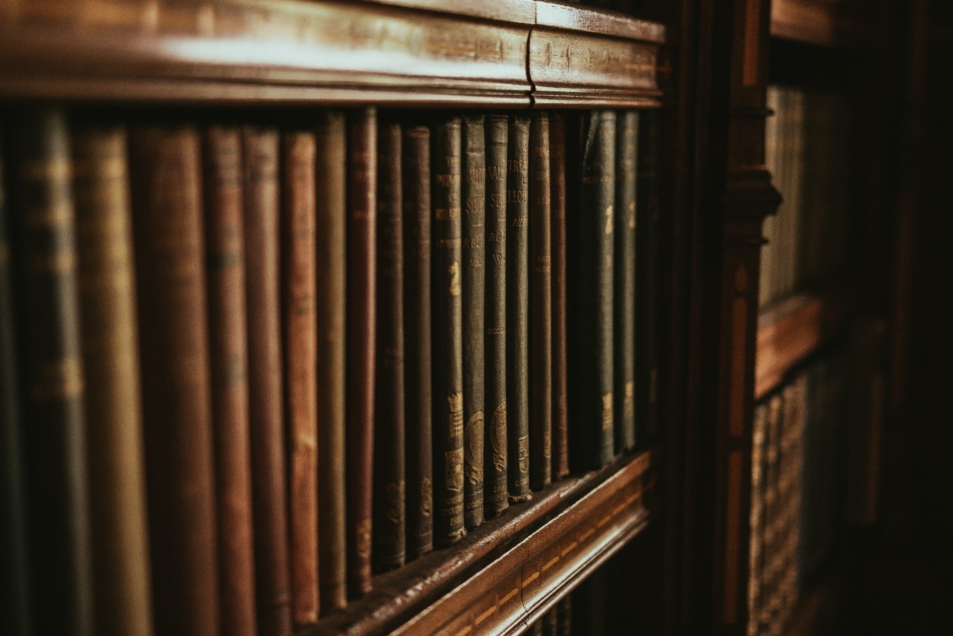 Old books on a shelf 