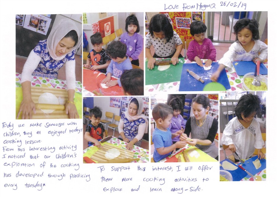 Children cooking pastries. 