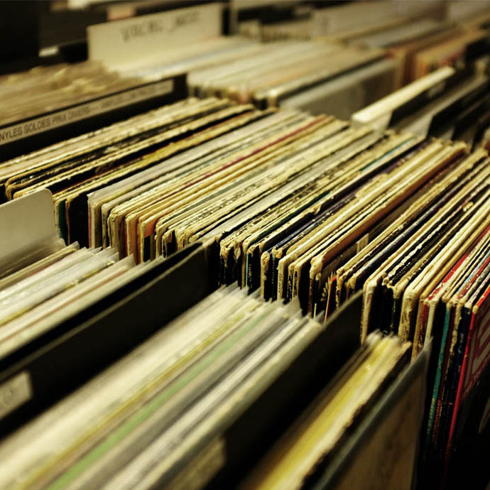 A row of folders containing paper