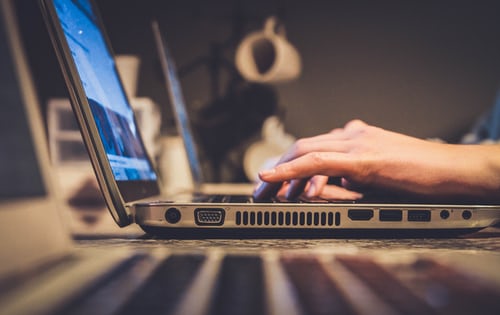 Man working on a laptop