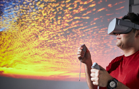 A Man in a VR headset