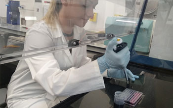 Woman working a lab