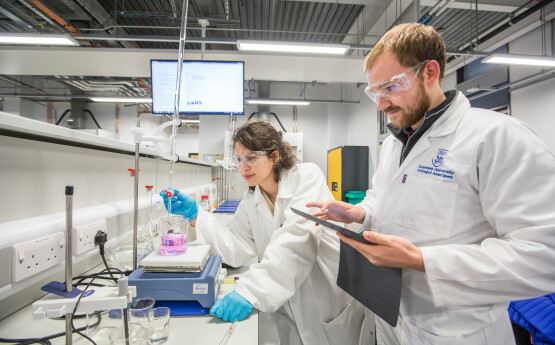 Chemical Engineering students completing a practical