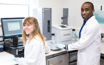 Woman and man in lab