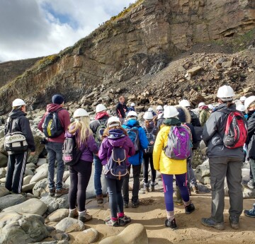 Students on Geography fieldtrip