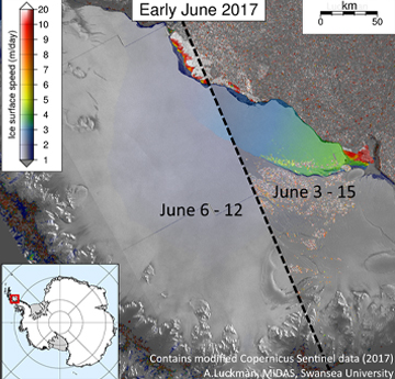 Cyflymiad iceberg Mehefin 2017