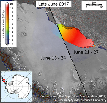 Cyflymiad iceberg Mehefin 2017