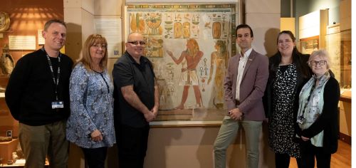 Egypt Centre team with Howard Carer Artwork 