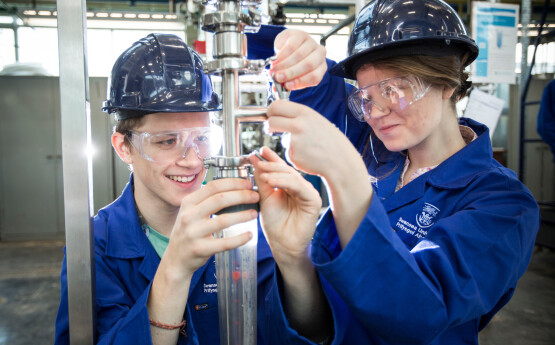 Materials engineering students in the laboratory