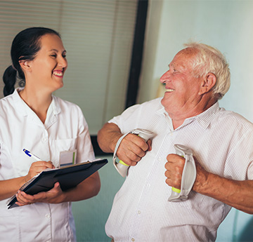 Elderly Resident with Occupational Therapist