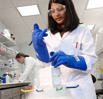 Student in lab