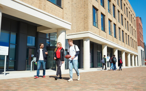 Students walking near Computational Foundry