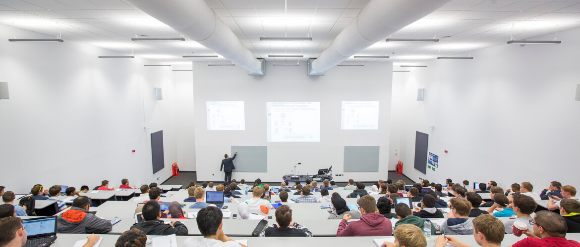 Students in a lecture theatre