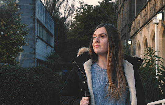 Picture of Emma outside the Abbey 