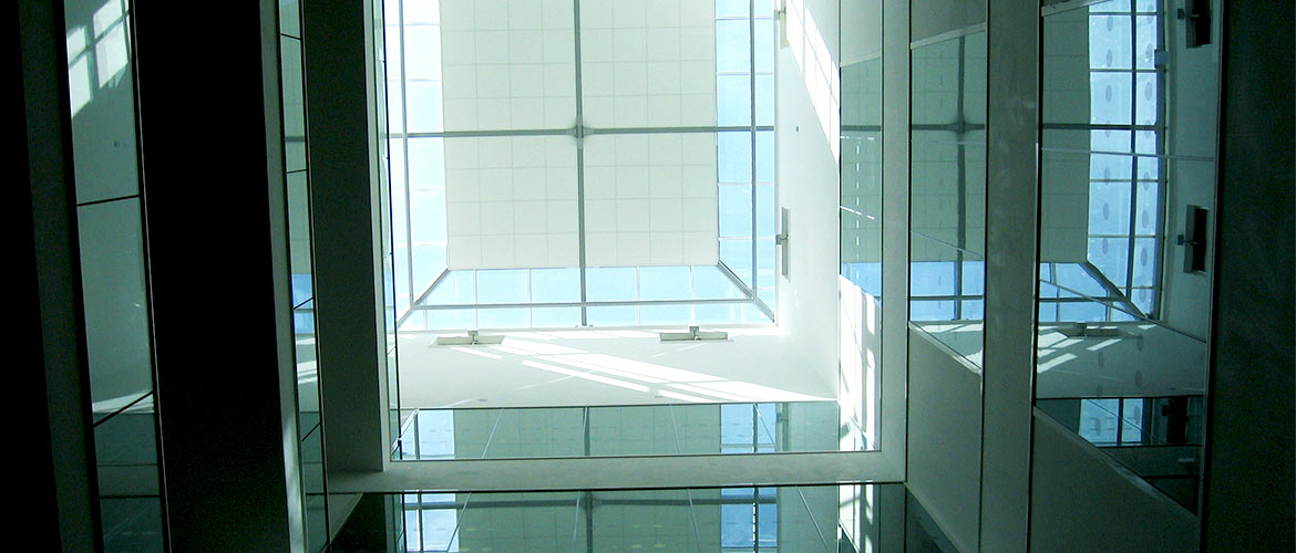 View looking up to central atrium Skylight