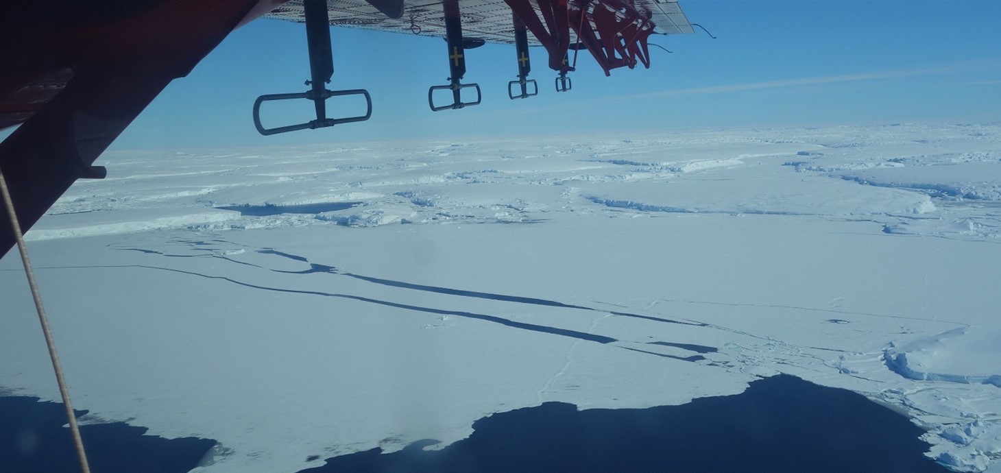 Rhewlif Thwaites yng ngorllewin Antarctica. Llun: Carl Robinson, British Antarctic Survey