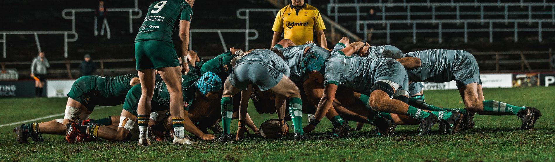 Swansea University rugby players during a Rugby fixture on a Wednesday