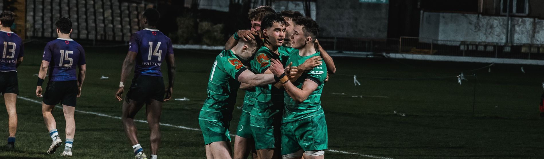 Swansea University rugby players during a Rugby fixture on a Wednesday