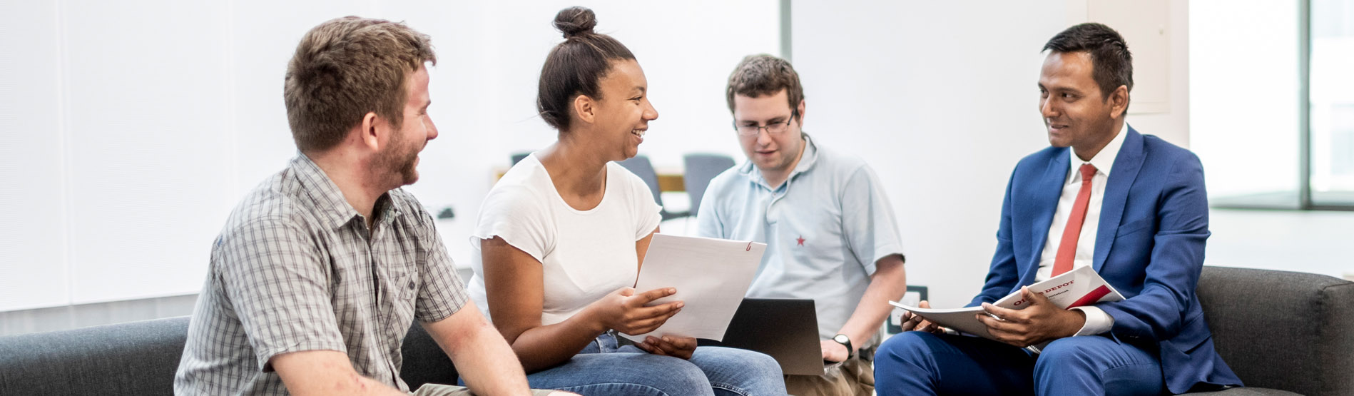 A group of students having a conversation