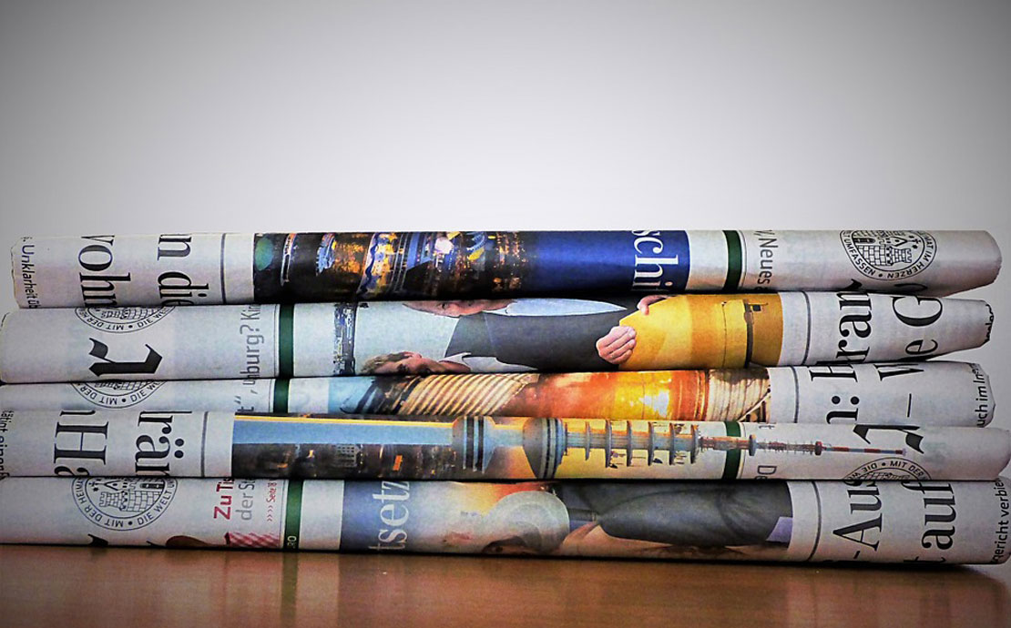 a stack of newspapers