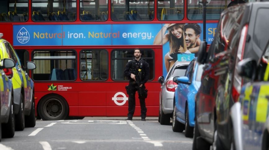 A police officer on a street in London