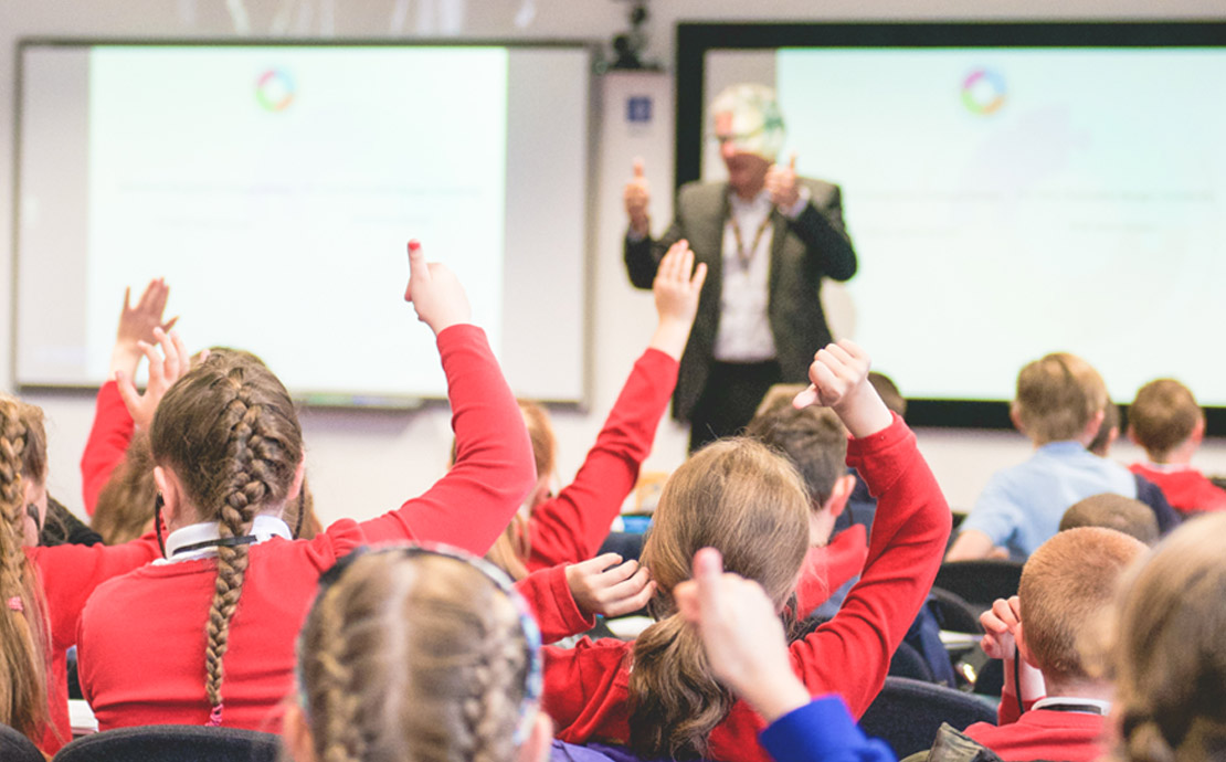 A group of students in a classroom