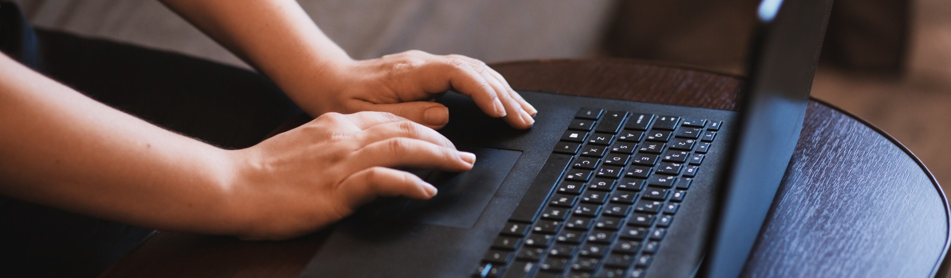 hands on keyboard typing