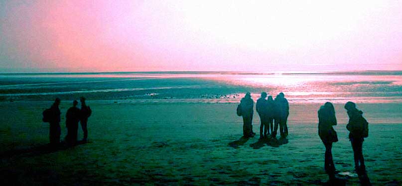 Link to request a DSA assessment with a picture of people standing in groups on Swansea beach in the background. 