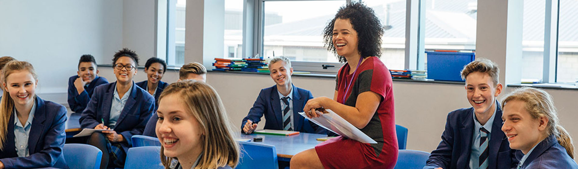 Teacher and students