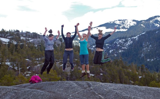 Vancouver students jumping joy 