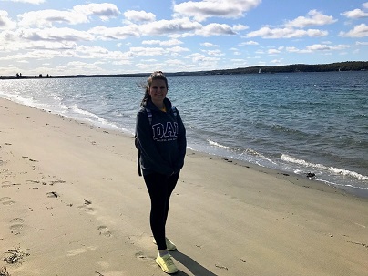 Student on beach