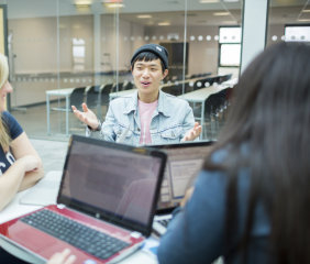 A group of students having a meeting 