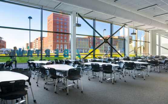 Engineering central view from Bay Campus 