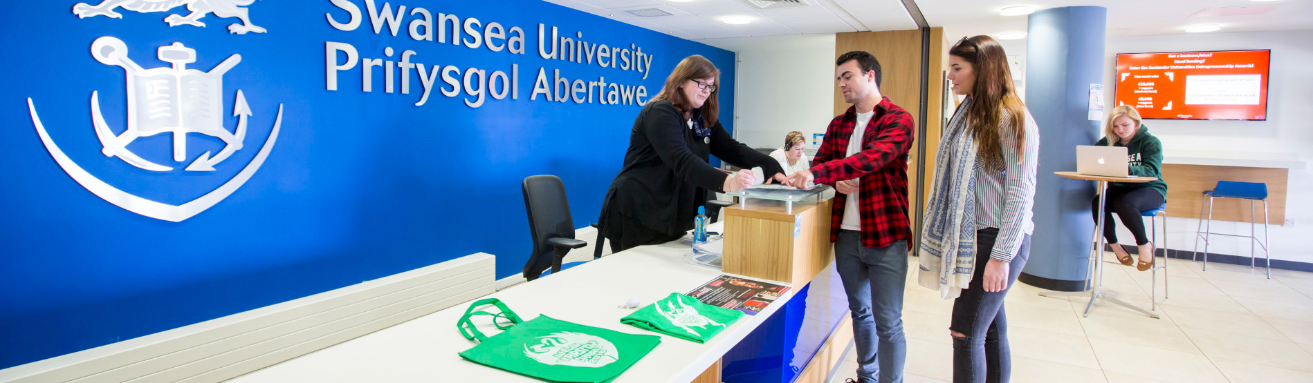 Swansea University welcome desk