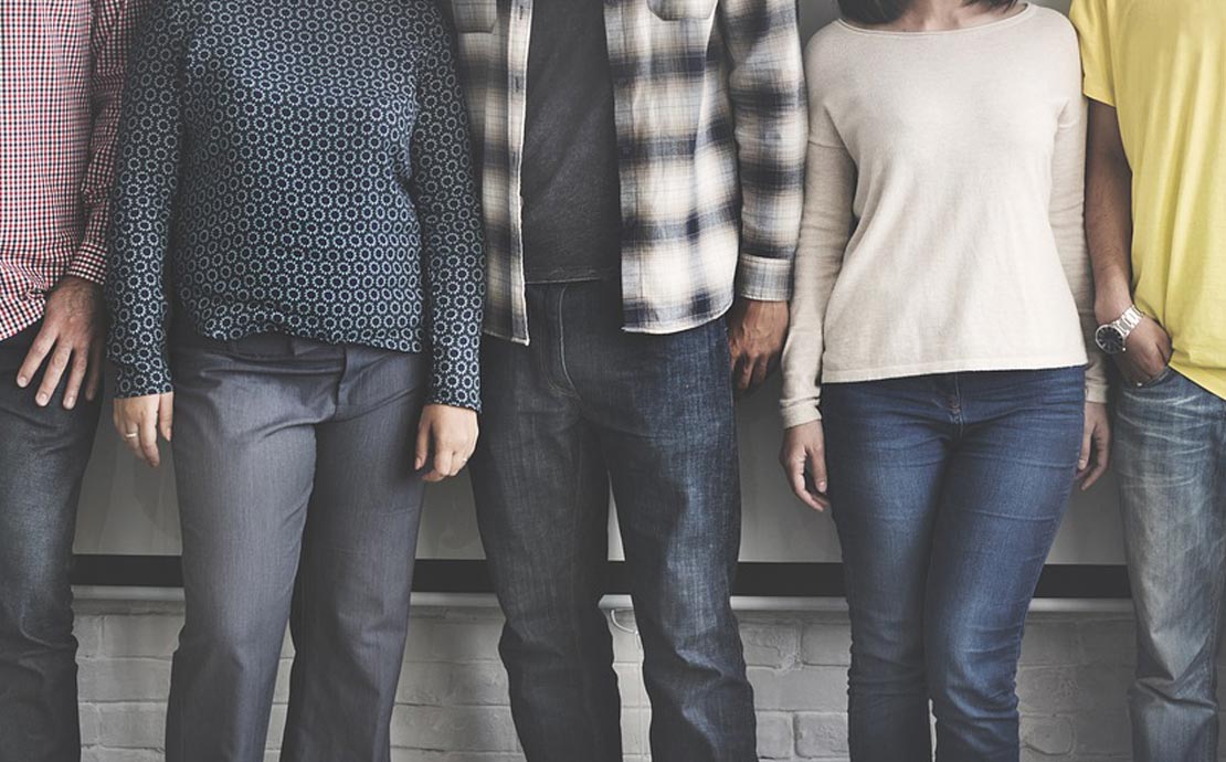 a photo of a group of people, not showing faces