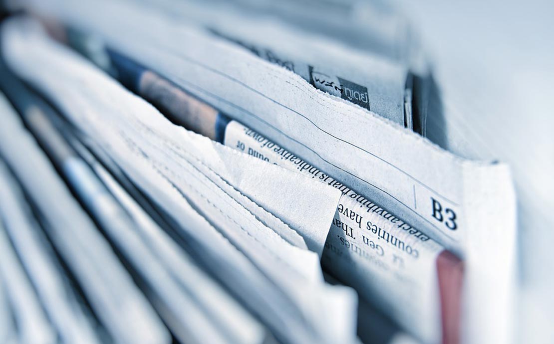 A stack of newspapers