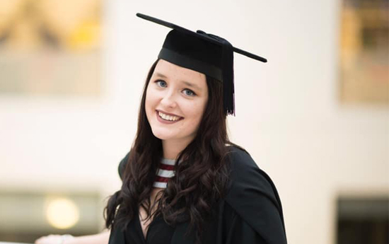 A head shot of Danielle on her graduation day