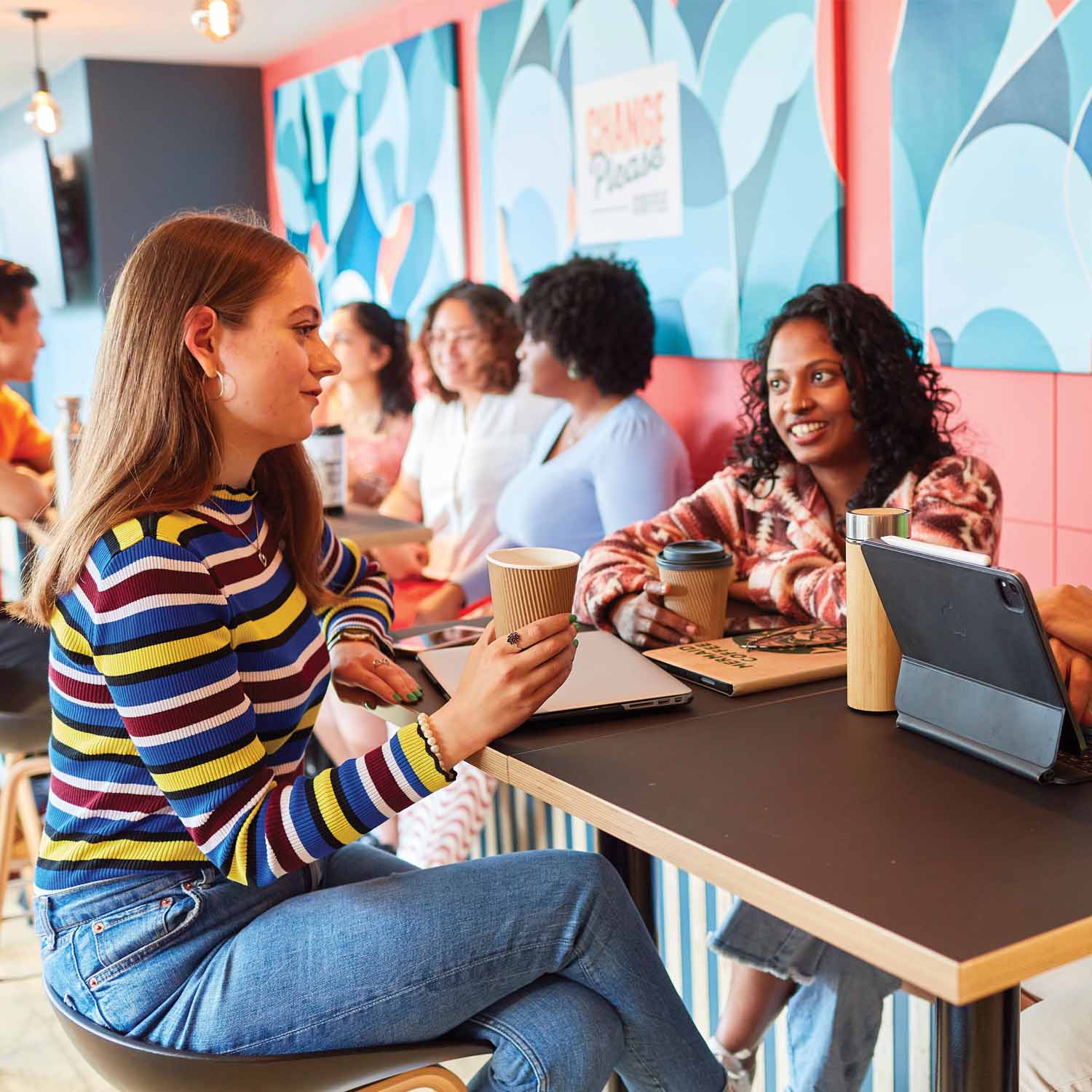 A group of students having a conversation