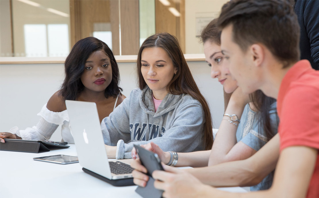 A group of students studying together